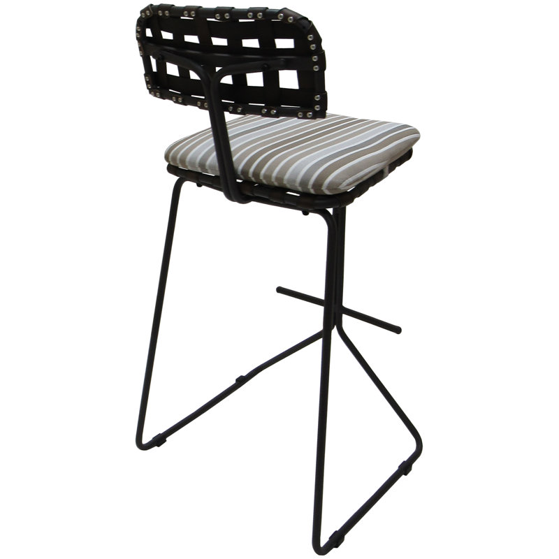 Tabouret de bar 30 po Iretta, Rayures beiges, Gris