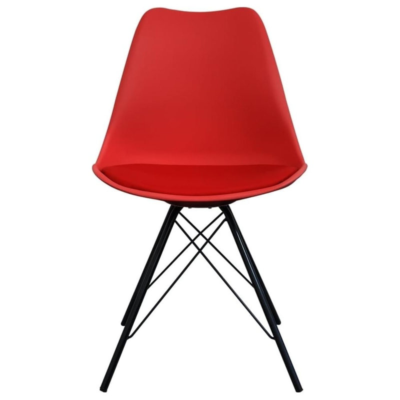 Aneta Plastic Side Chair, Red