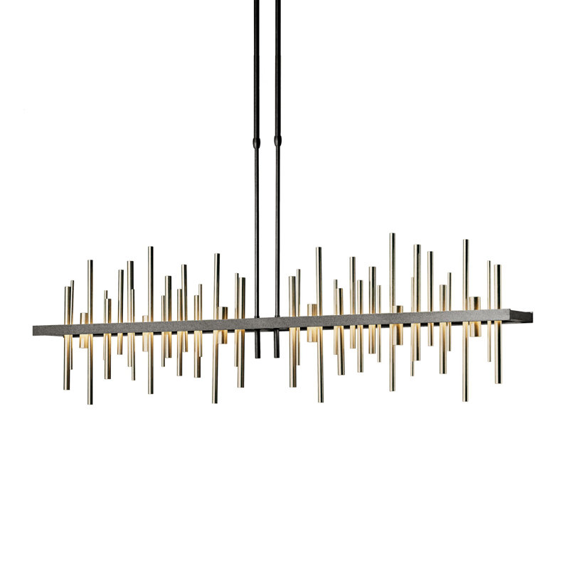 Cityscape 1 - Light Kitchen Island Linear LED Pendant, Soft Gold, Black