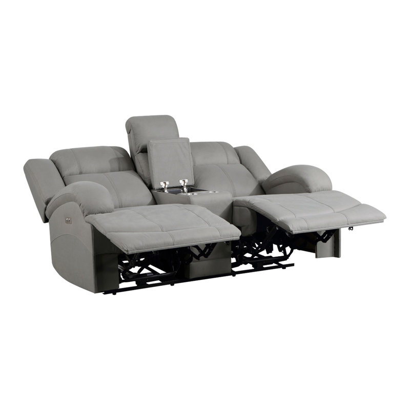 Quisean 70.5'' Upholstered Power Reclining Loveseat, Grey