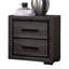 Table de chevet grise 1pc avec 2 tiroirs et placage de papier noir