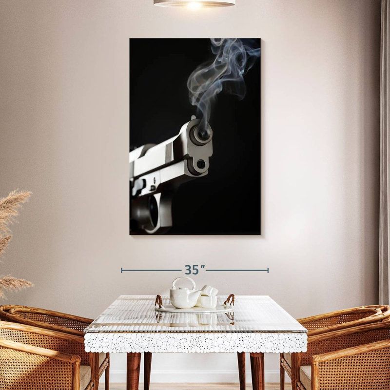 Pistolet à fumer, H 30 po x l 20 po