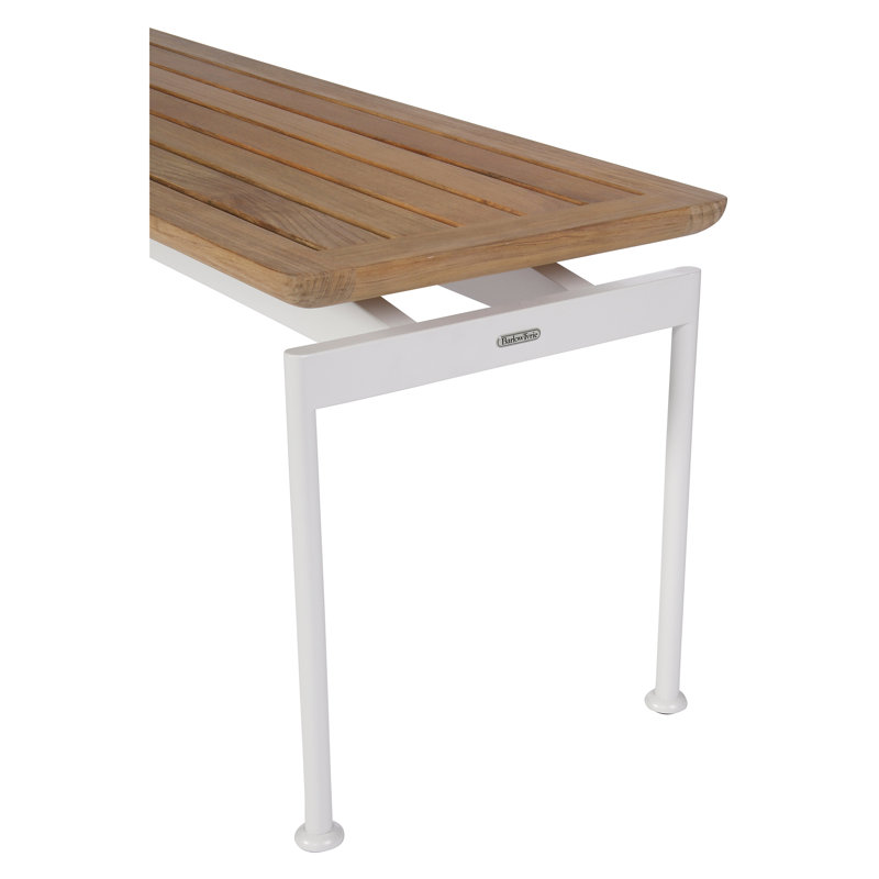 Layout Bench, Natural Teak/Arctic White, 17" H x 74" W x 15" D