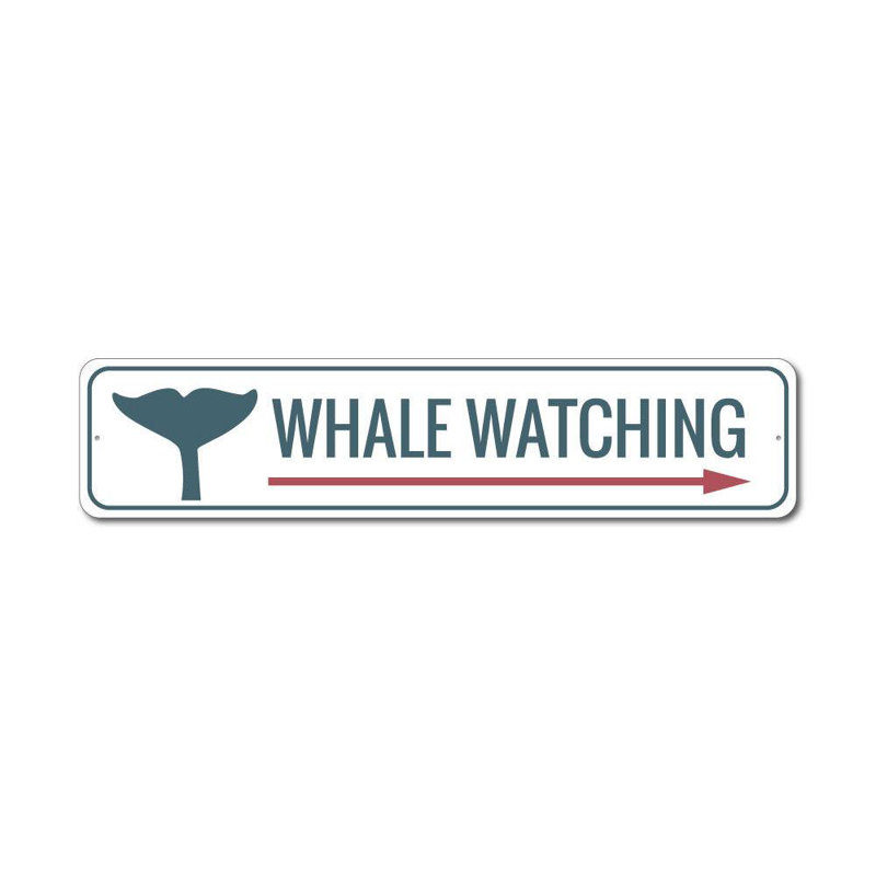 Enseigne en baleine en aluminium, H 4 po x l 18 po x P 0,04 po