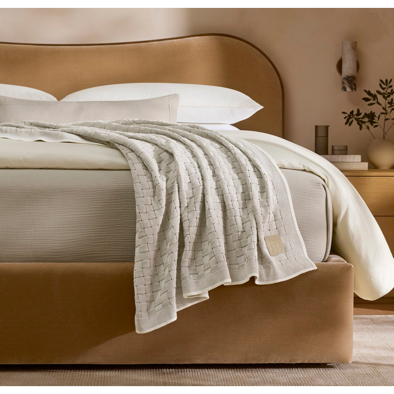 Throw Blanket, Heathered Pewter;Cream