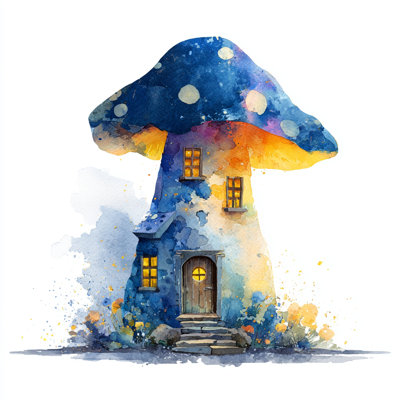 Art mural sur toile Enchanted Mushroom House