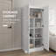 Armoire de rangement de 71 po de hauteur avec tablettes de rangement mobiles, armoire de style moderne avec portes à fermeture douce, blanc