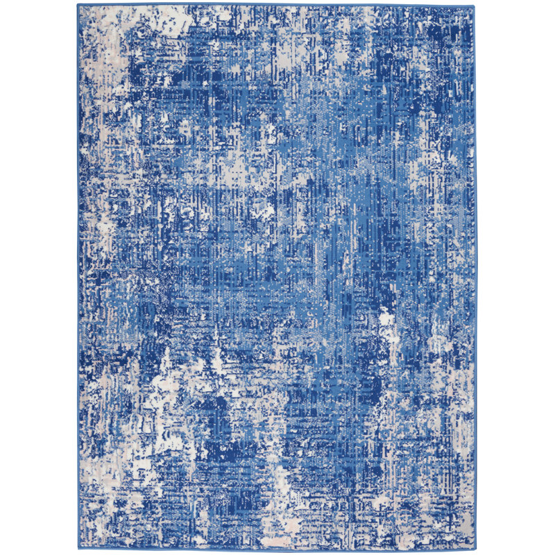 Tapis bleu / bleu marine Michiel, Rectangle 6 pi x 9 pi