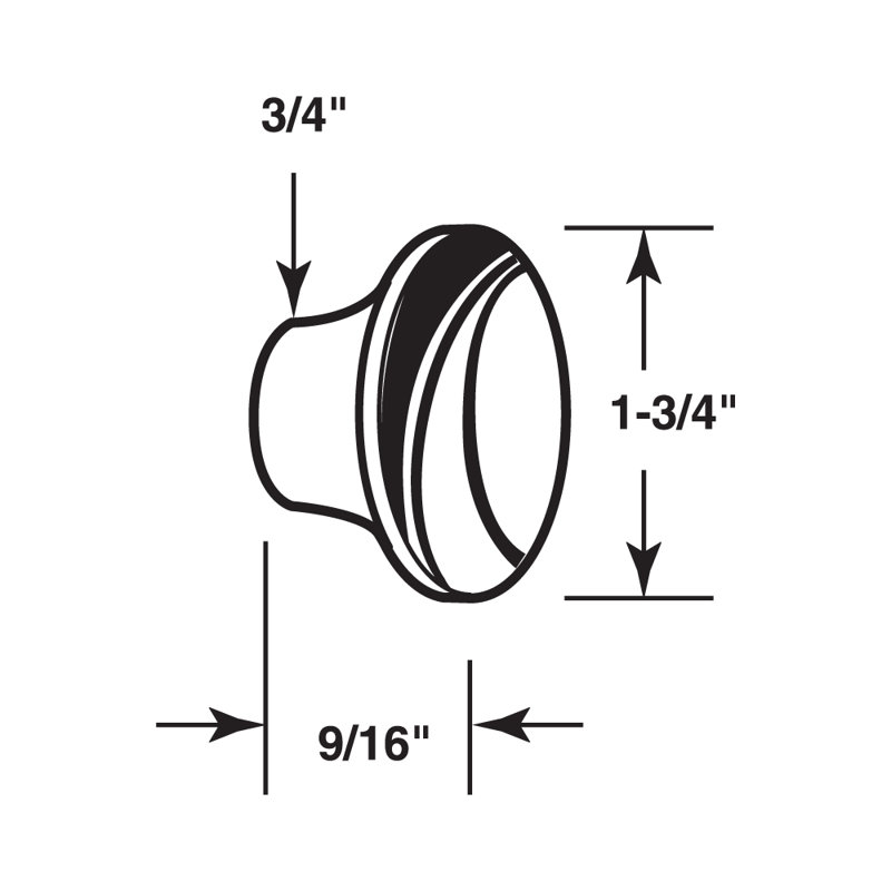 Bi-Fold Door Pull Knobs, 1-3/4 in. Outside Diameter, Diecast Construction (5 Pack)