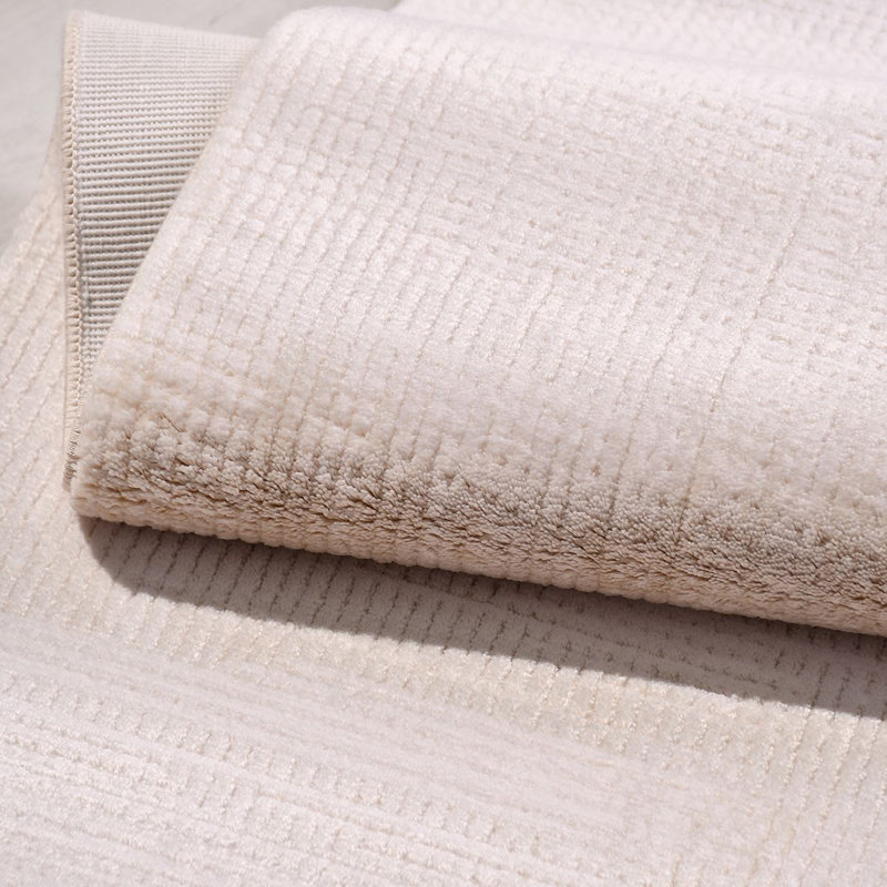 Tapis crème moderne antidérapant lavable à la machine, Tapis de couloir 3 pi 4 po x 13 pi 2 po