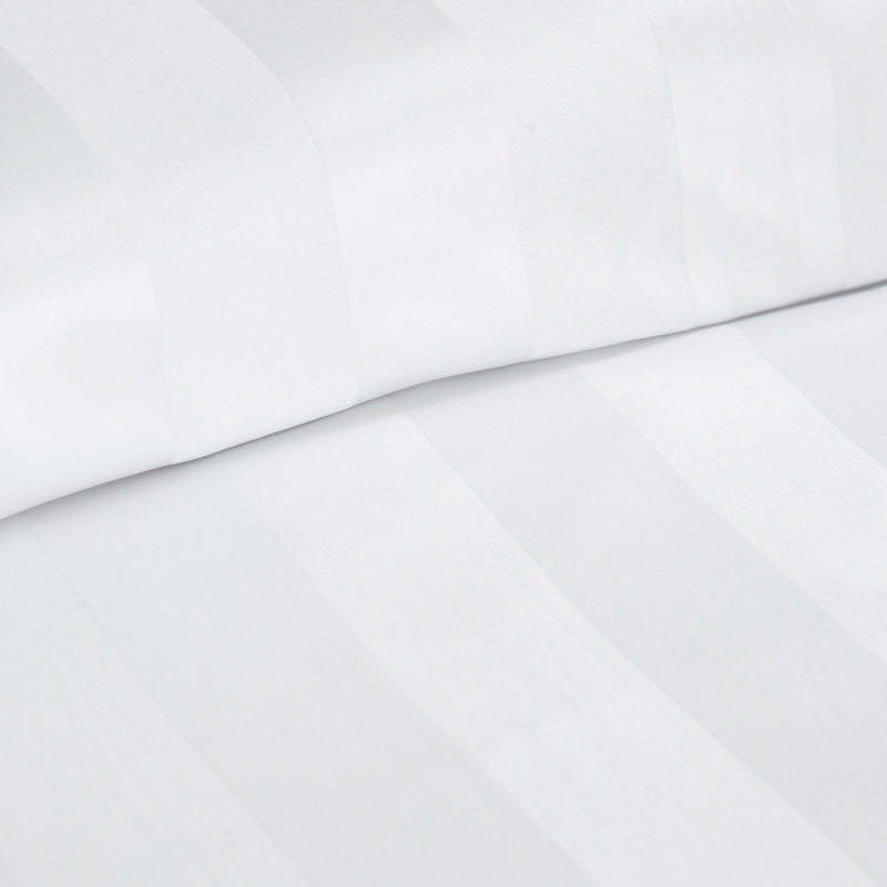 So Soft Satin Stripe Duvet Cover Set, Double, White