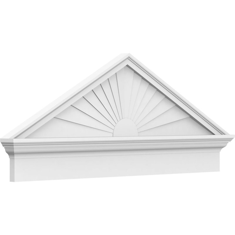 Pédiure combinée en PVC de qualité architecturale à pointe de soleil (hauteur 6/12), H 15 3/8 po x l 34 po x P 2 3/4 po