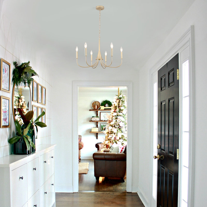 Clydie 6 - Light Dimmable Classic / Traditional Chandelier, Gold