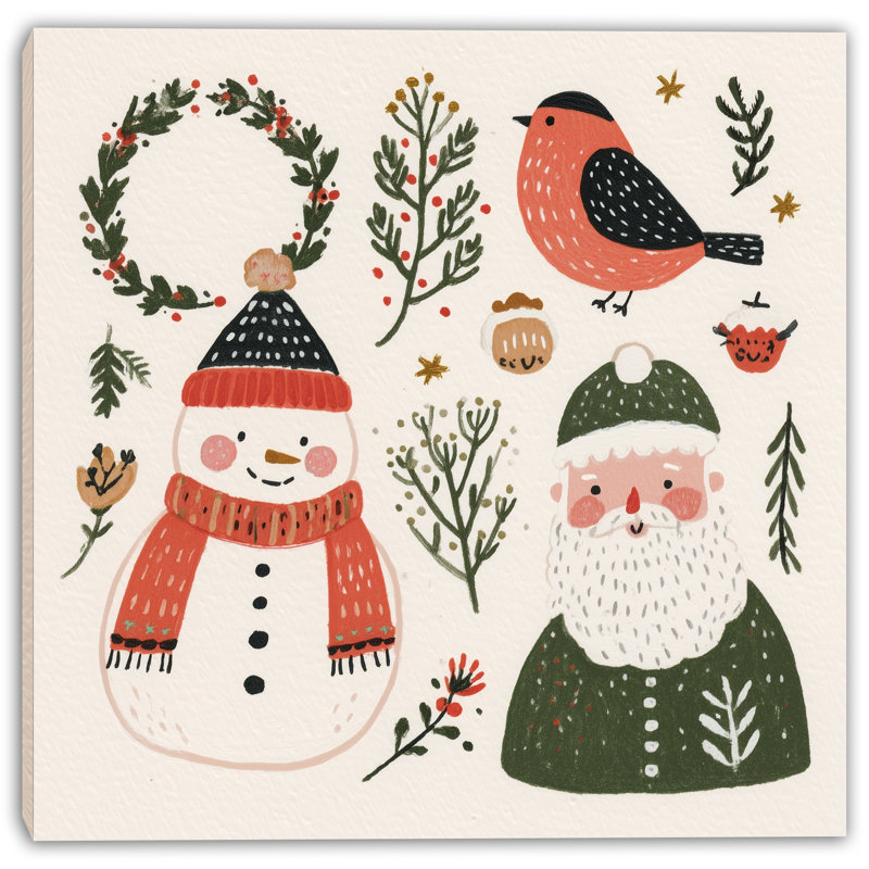 «Winter Winter and Santa», art mural sur toile tendue, H 30 po x l 30 po