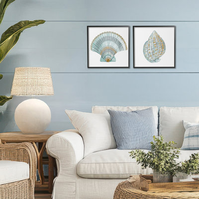 Regal Clam Shell Duo 2pc Framed Giclee Set, design by Lorenzo Collective