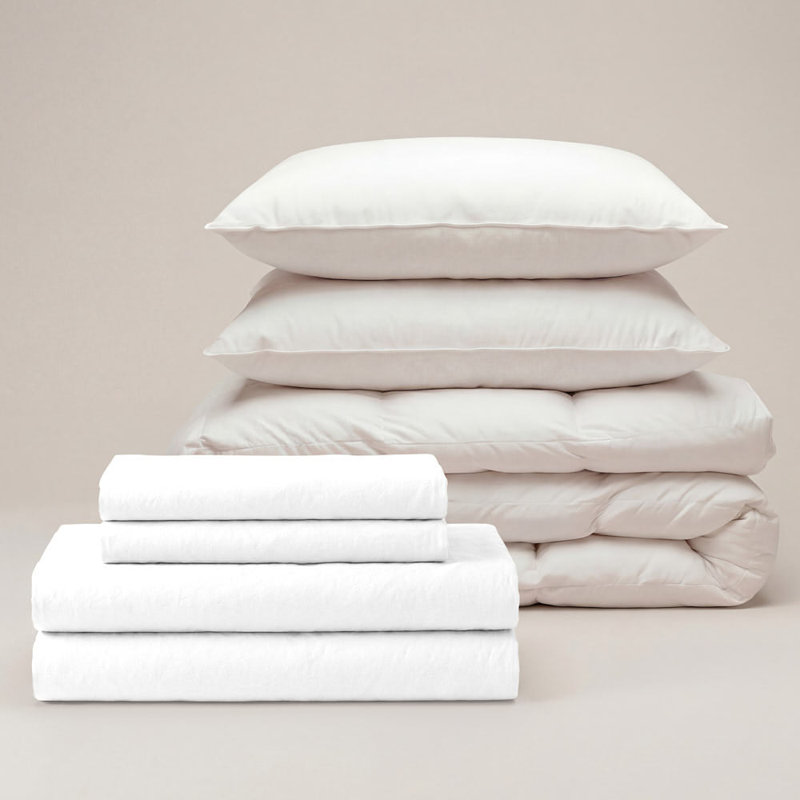 Bedding Sets Cotton No Pattern Duvet Cover Set, Double, White, 50x90cm Pillowcase