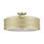 Abat-jour rigide en tissu 4 lumières semi-encastré or doux 4 lumières-892143599