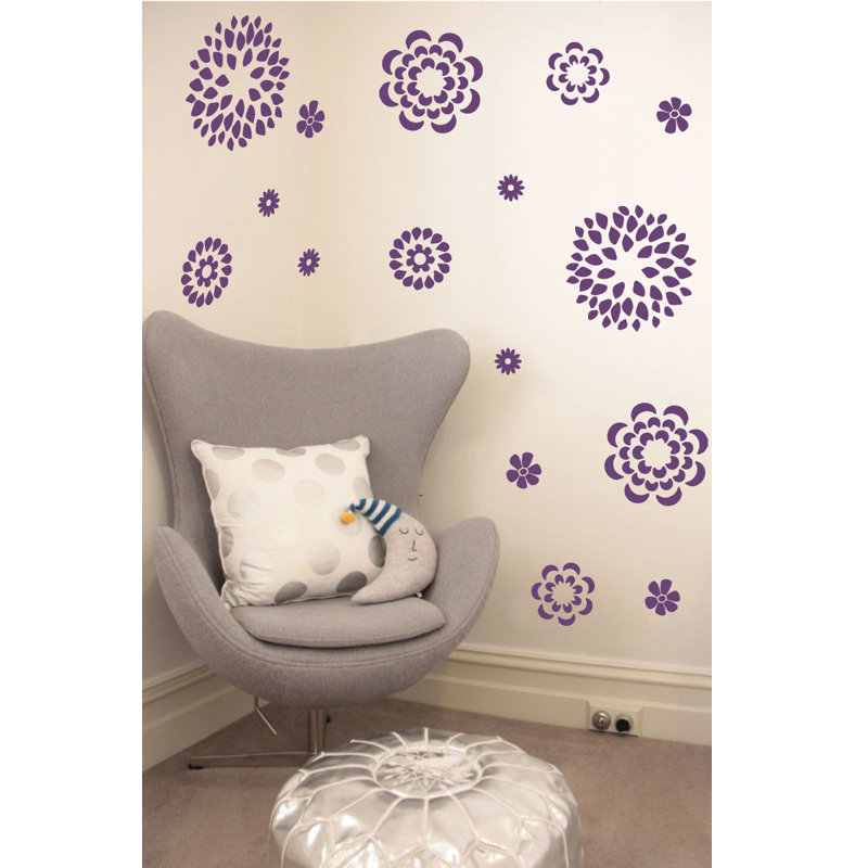 Adhésif décoratif motif floral, H 19 po x l 24 po x P 0,01 po, Violet