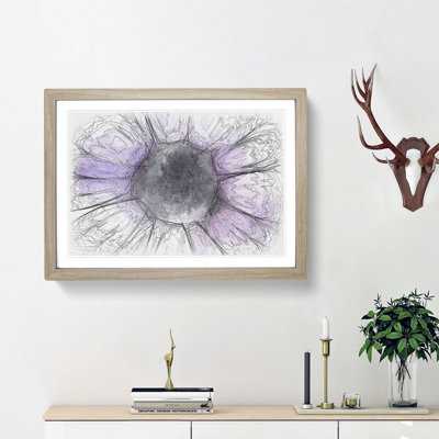 The Eye of a Purple Flower Sketch - Picture Frame Graphic Art Print