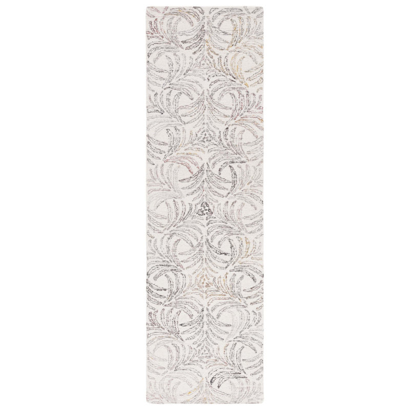 Tapis floral touffeté à la main Jardin, Tapis de couloir 2 pi 3 po x 8 pi