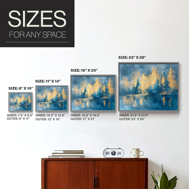Abstract Series-CLXIX -Framed Print - Restickable, 16" H x 20" W, Grey