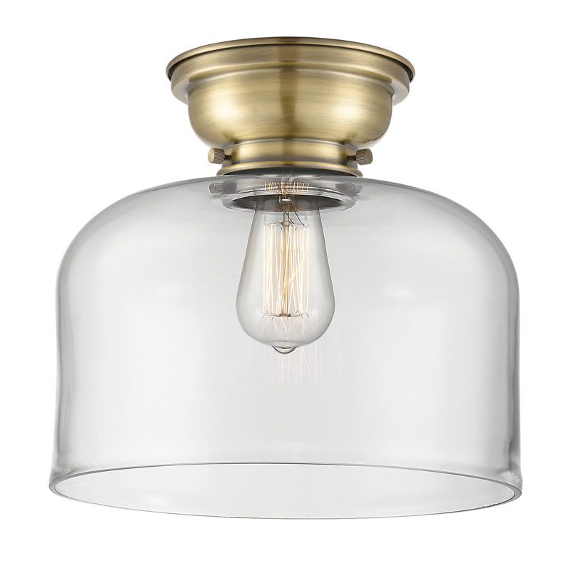 Plafonnier encastré 12 lumières 1 lumière Donaldson, Laiton antique, Clair, Ampoule à DEL rétro de 6 watts