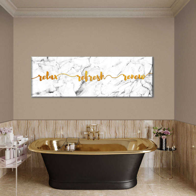 «Relax Refresh Renew», impression sur toile, H 8 po x l 24 po x P 1 po