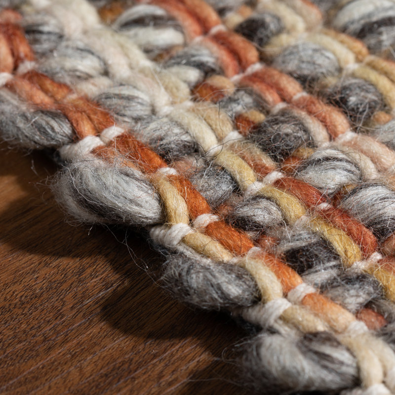 Tapis automne en laine crocheté à la main Isabell, Rectangle 5 pi x 7 pi 6 po