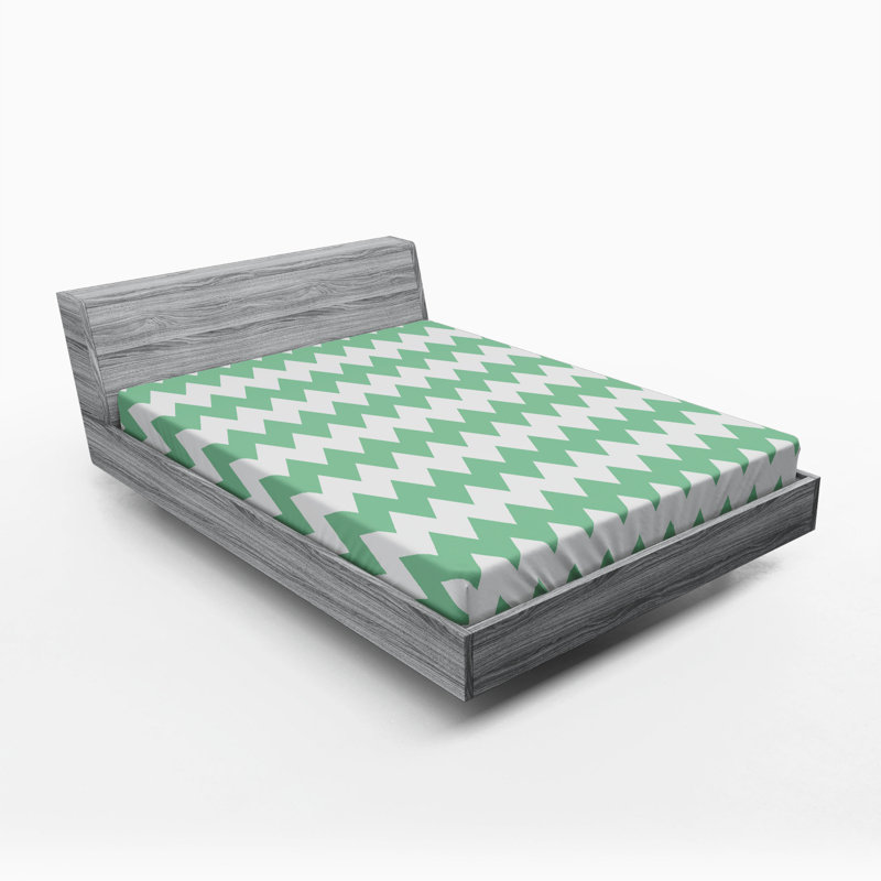 Microfiber Chevron Fitted Sheet, Queen Fitted Sheet