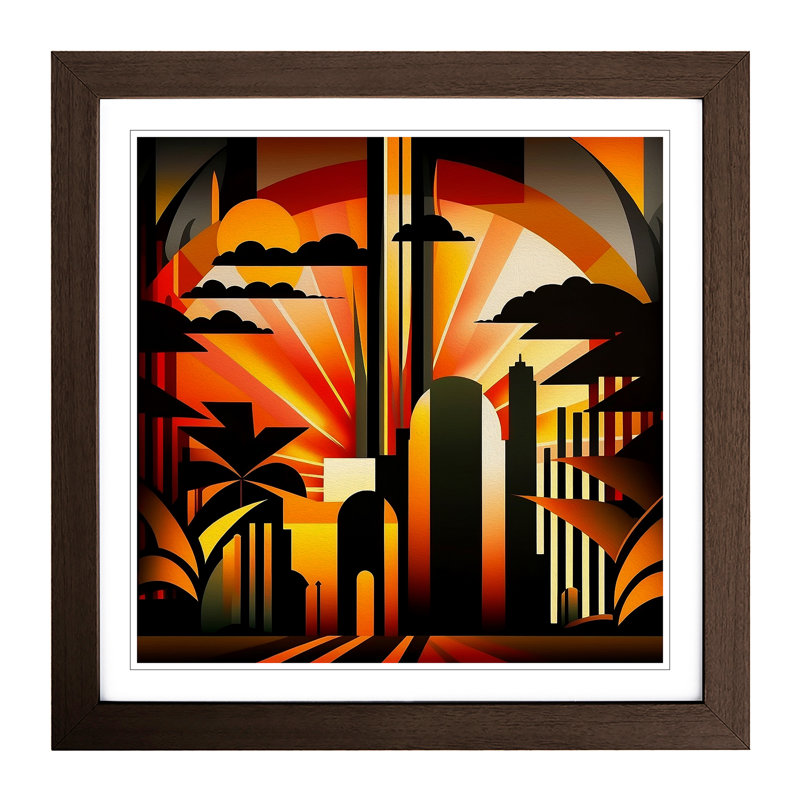 Single Picture Frame Print on Wood, Walnut