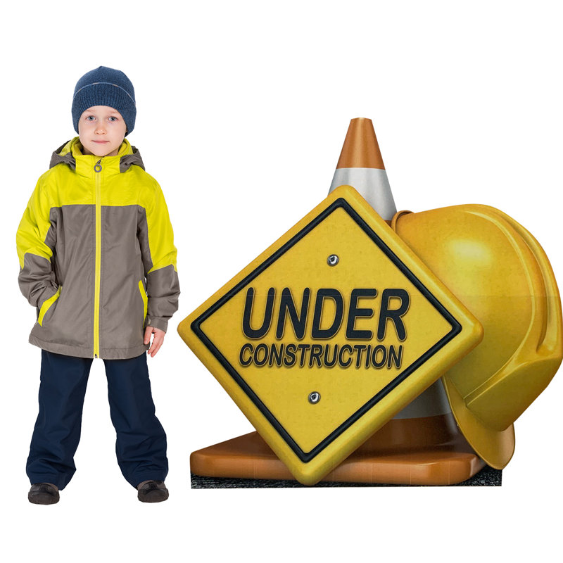 39" Yellow Under Construction Sign Cardboard Standup