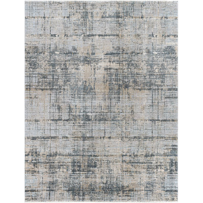 Tapis bleu / gris à motif abstrait Bannon