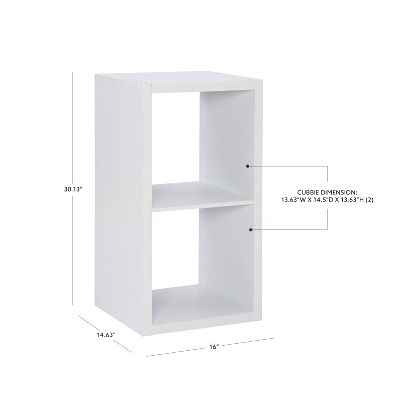 Hamlett Two-Shelf 16" by 30" Bookcase, White