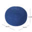 Pouf de siège tricoté bleu marine - ou coussin de sol, capacité de poids de 200 lb, coussin décoratif en coton 200 lb