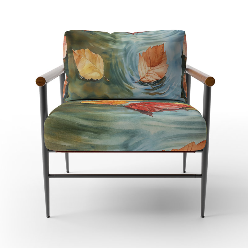 Chaise d'appoint Leaves - Fauteuil flottant Leaves on Still Water I, Bras ronds bruns