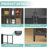 Metal Accent Cabinet with Three Tempered Glass Doors - Adjustable Feet, Multi-Room Use-106647173