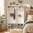 53"W Hall Tree and Shoe Storage Bench with Shelves,Cubbies and Coat Hooks for Foyer, Mudroom, or Entryway-59584225