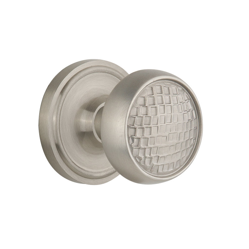 Classic Rosette with Craftsman Door Knob, 2.375", Satin Nickel
