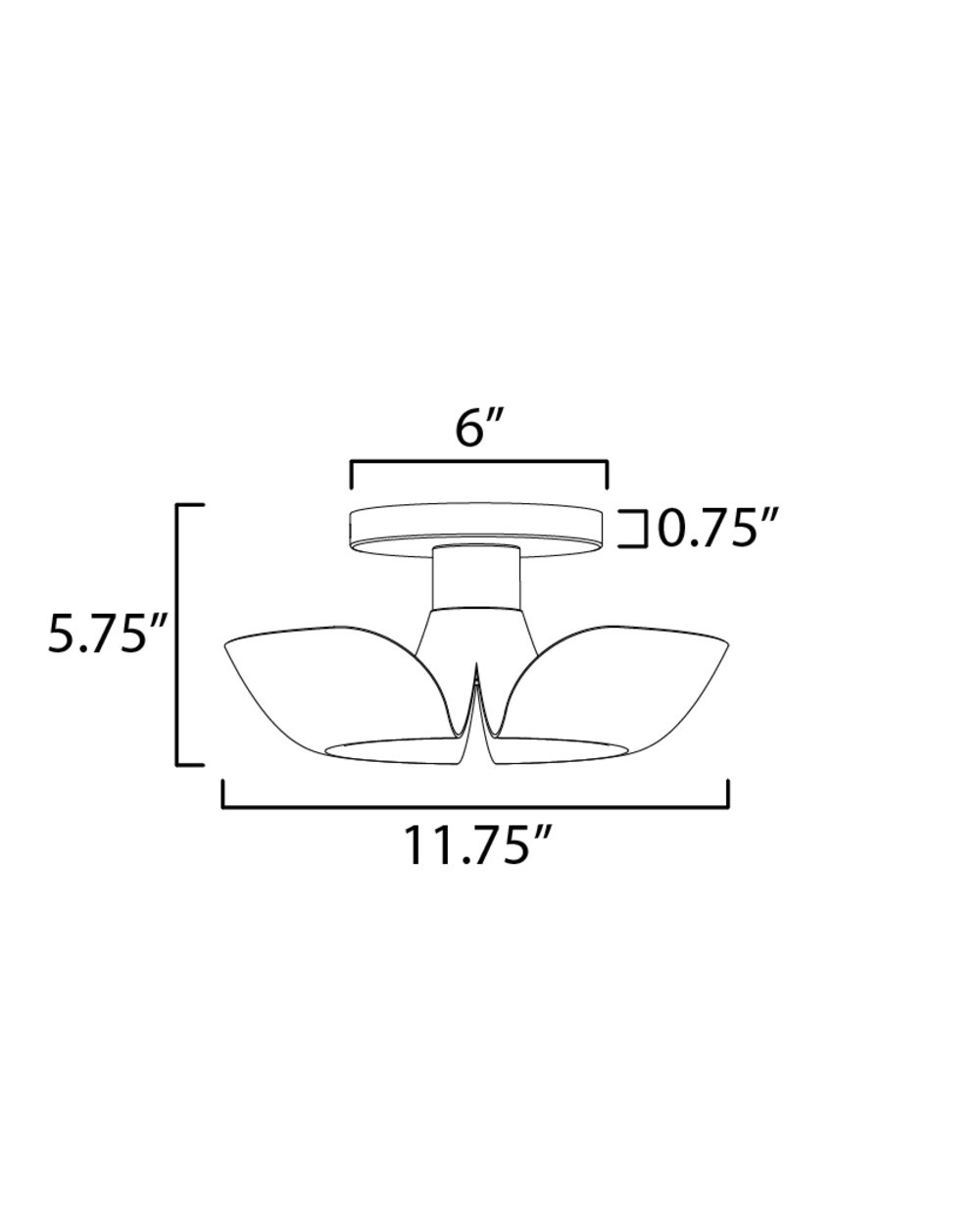 Arth Single Light Semi Flush Mount, Satin Brass/Silver Gold