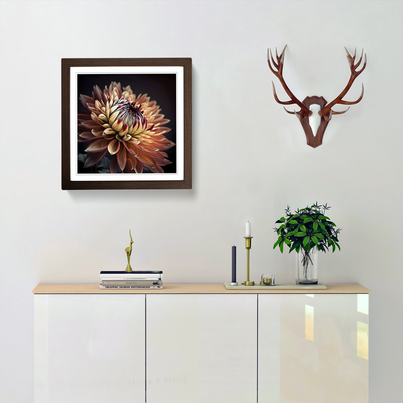 Single Picture Frame Print on Wood, Walnut