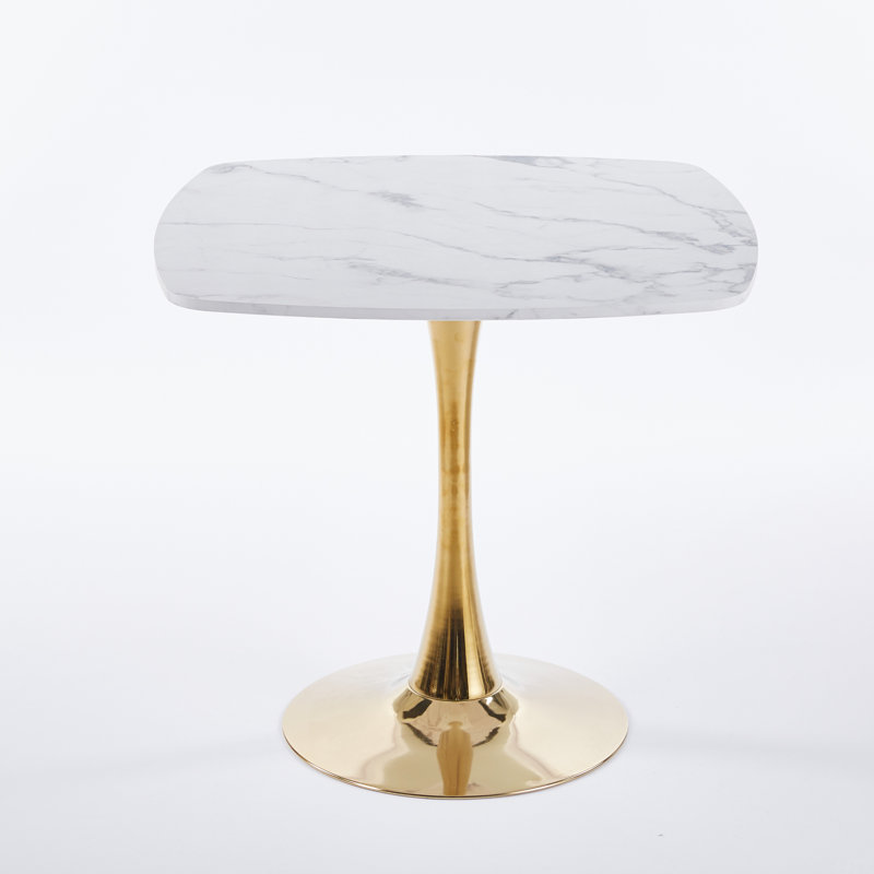 Square Dining Table 31.5 Inch, Mid-Century Modern Kitchen Table For 2-4 Person,Tulip Pedestal Base With MDF Tabletop For Small Space, Apartment, Breakfast Nook