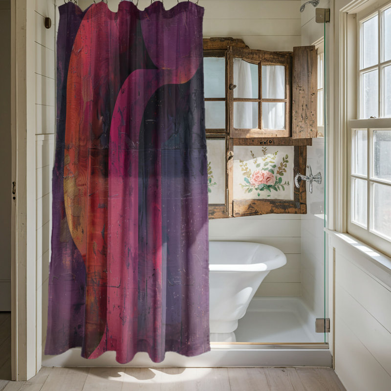 Rideau de douche mauve délavé de qualité supérieure, H 74 po x l 71 po