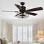 Ventilateur de plafond 52 po à 5 pales en bois avec télécommande