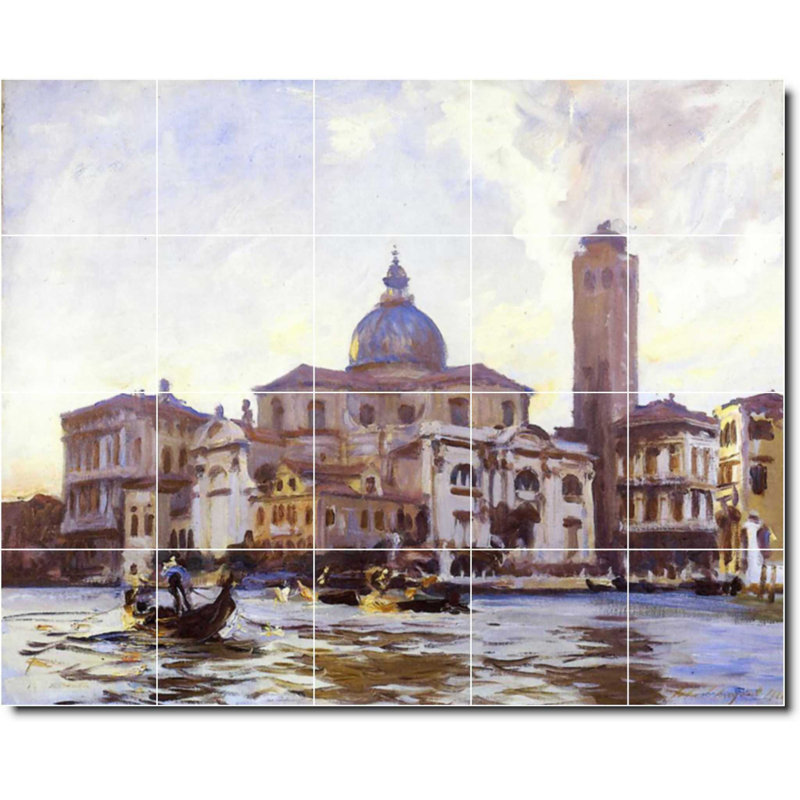 Carrelage mural décoratif en céramique 30 po x 24 po 6 po x 6 po, Peinture de John Sargent City W08072