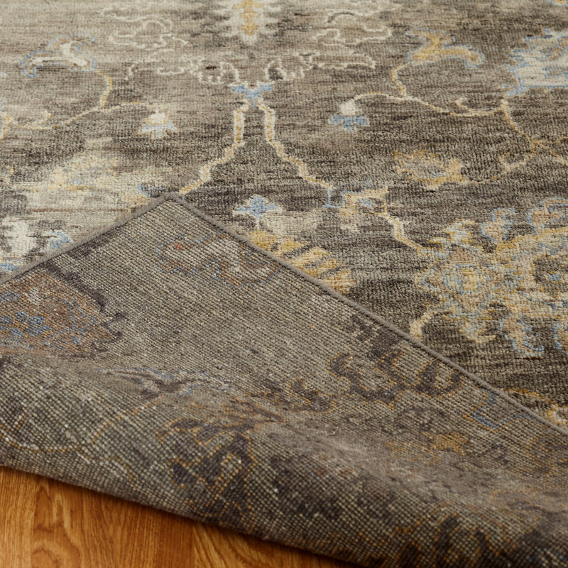 Stidham Handmade Wool Floral Area Rug, Round 8'