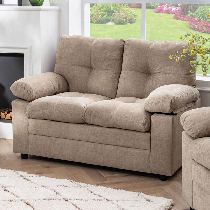52.36" Modern Chenille Modular Loveseat - Versatile Comfort For Cozy Living-Removable armrests, Beige