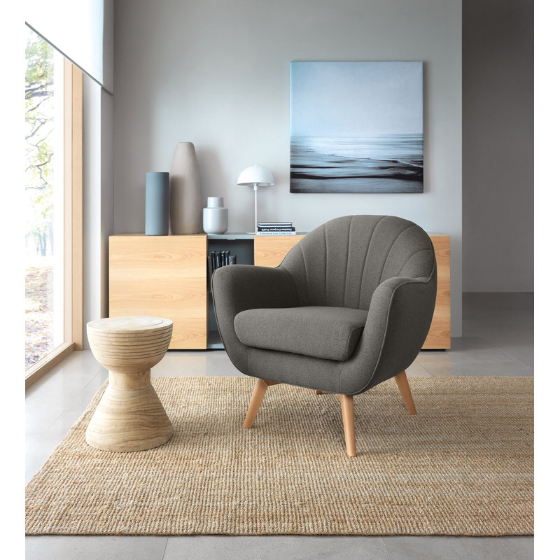 Percy Upholstered Accent Chair, Stone