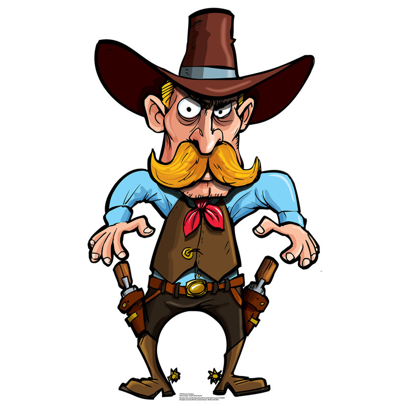 Support à découpage en carton dessiné cowboy