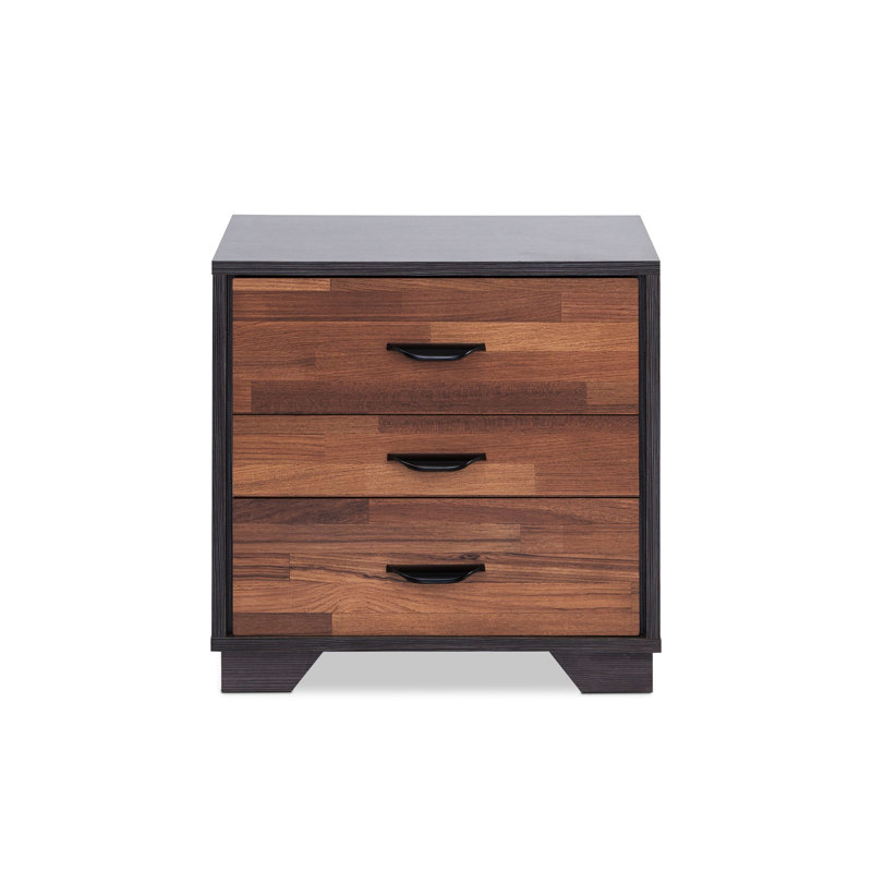 Table d'appoint attrayante en noyer avec finition et tiroirs