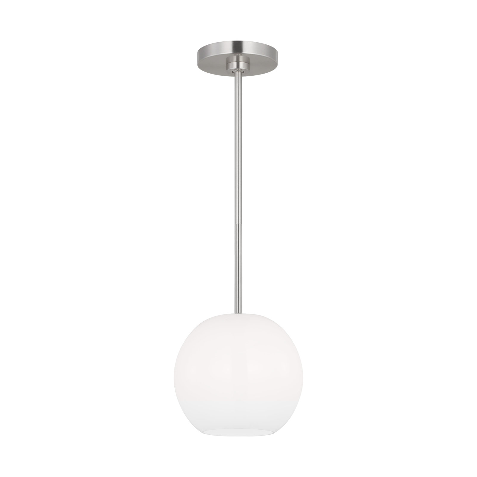 Frans Single Light Glass Dimmable Pendant, Brushed Steel, Yes